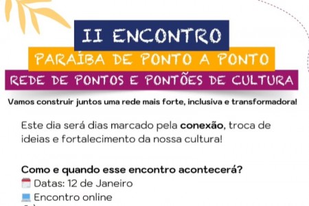 Confira a programa��o do II Encontro Para�ba de Ponto a Ponto